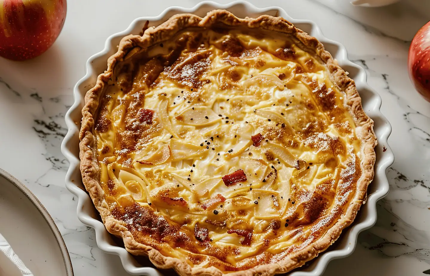 Tarte aux pommes cheddard et bacon