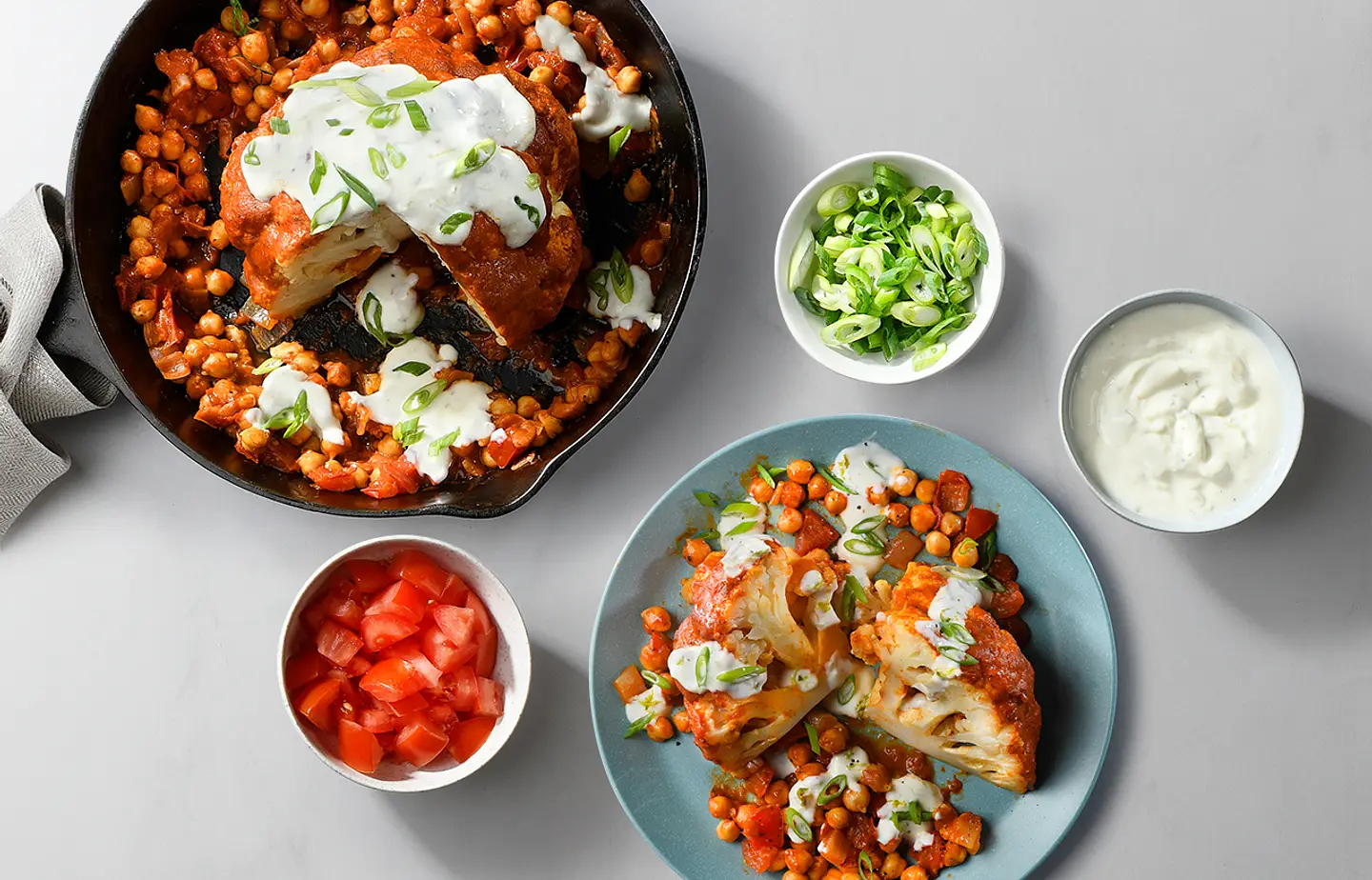 Tikka masala Cauliflower with Lime Yogurt Dressing