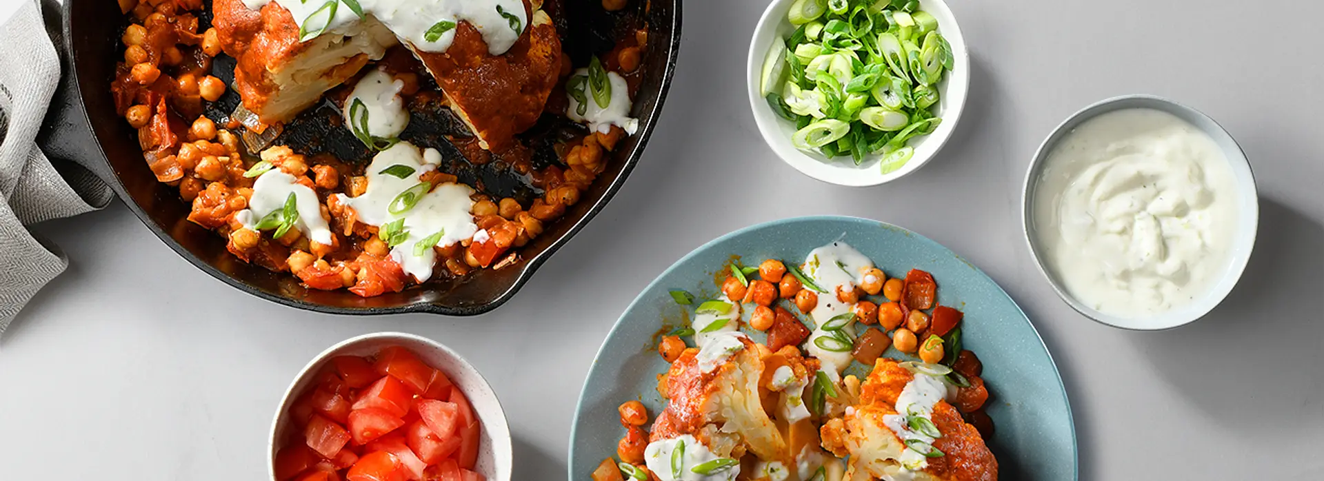 Tikka masala Cauliflower with Lime Yogurt Dressing