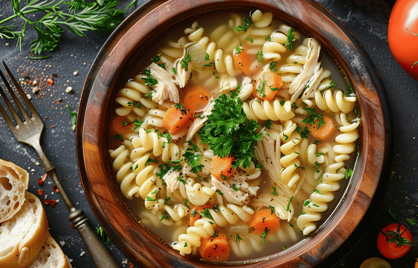 Soupe au poulet et aux nouilles