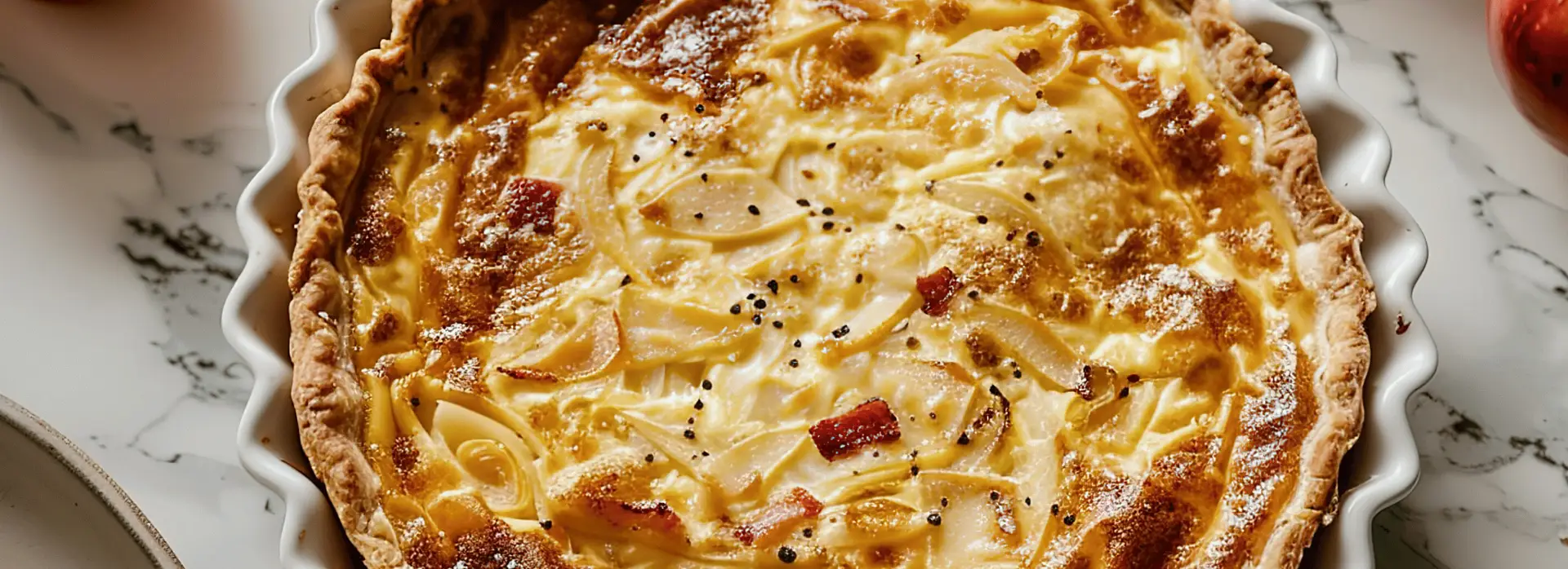 Tarte aux pommes cheddard et bacon