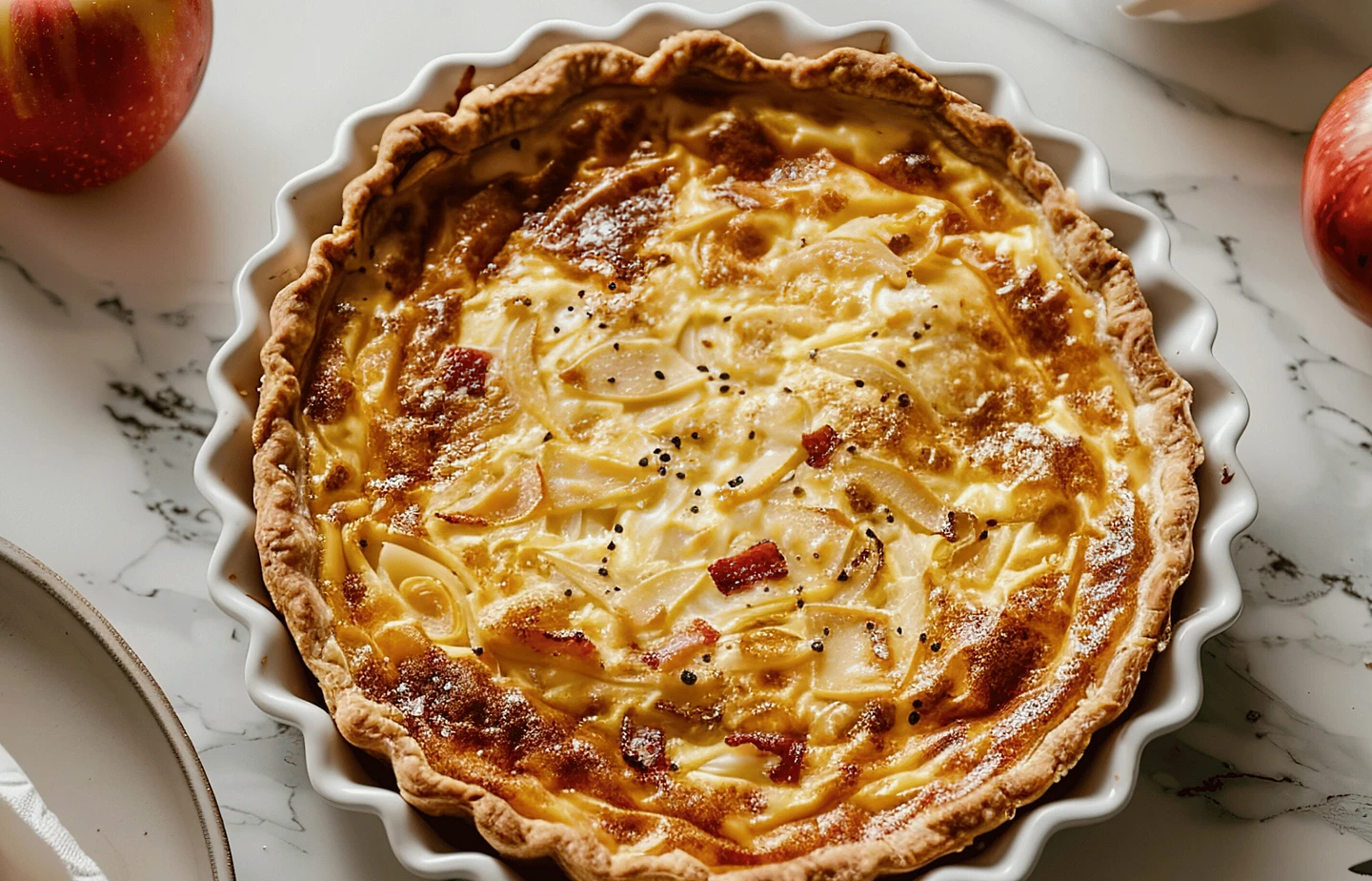 Tarte aux pommes cheddard et bacon