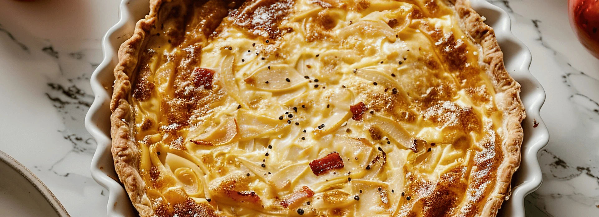 Tarte aux pommes cheddard et bacon